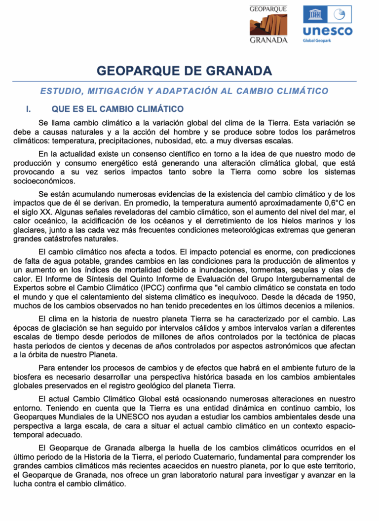 Estudio cambio climatico