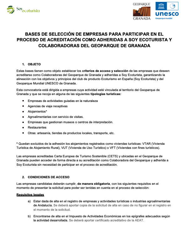 Bases Club ecoturismo